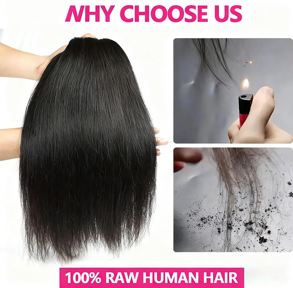 Luna 12A Прямые пучки человеческих волос 100% необработанные пучки человеческих волос 30 40 дюймов Необработанные натуральные человеческие волосы для наращивания Высочайшее качество