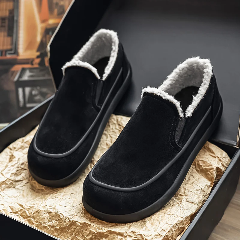 Winter New Casual Cotton Shoes Comfortable Fleece Anti-cold Warm Slip-resistant Durable scarpe shoes for men zapatillas de skate