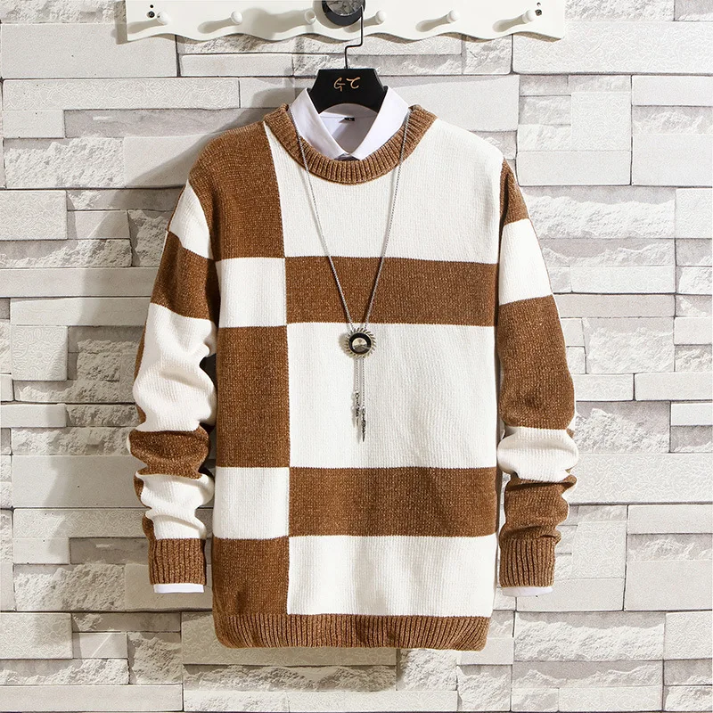 Sweater Male Thick With Headings Pullover Tom Brown Knit Men Luxury Designer Clothing Fashion Korean Style Tate Langdon