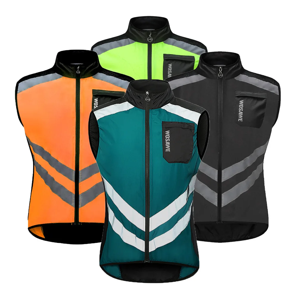 WOSAWE Men's Windproof Cycling Gilet Breathable Road Bike Vest Bicycle Windbreaker MTB Vest Cycling Wind Vest