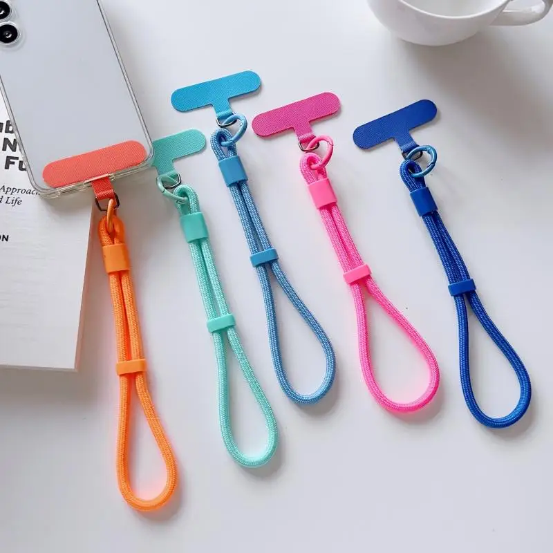 Fashion Simple Candy Color Mobile Phone Lanyard Adjustable Wristband Phone Chain Universal Anti-lost Keychain Cellphone Strap