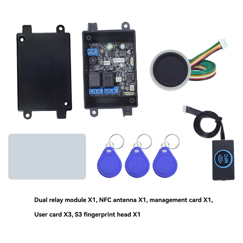 指紋アクセスコントローラー NFC 電気ロック制御リレーモジュール IC カード誘導スイッチ自転車 DIY ロック解除 S3-A86G