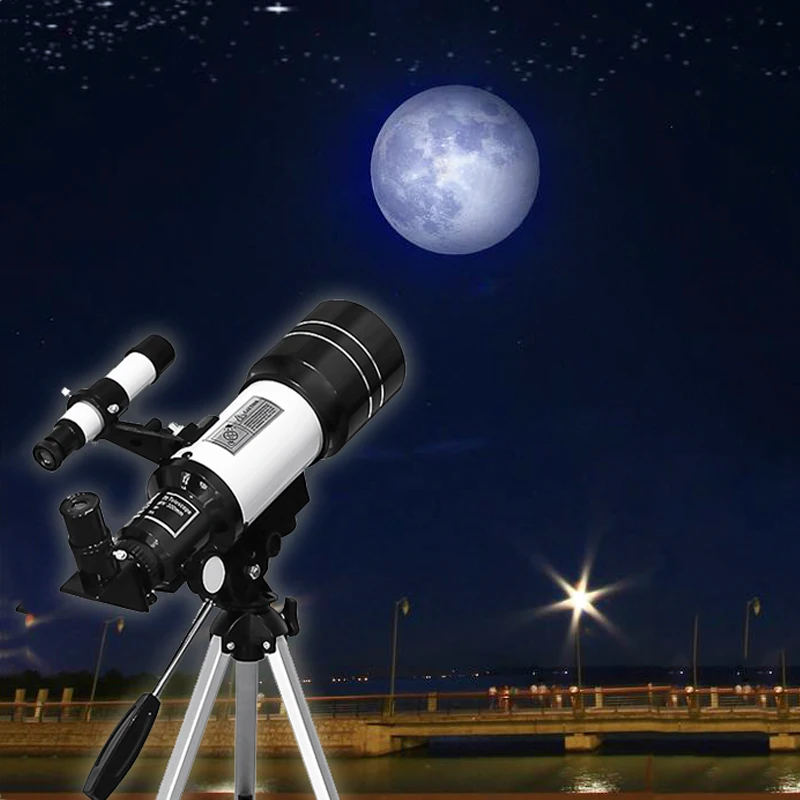 Telescopio astronomico con vista ampia da 70 mm 150X Principianti Monoculare per osservare la luna con tavolo treppiede Telescopio regalo di compleanno per bambini