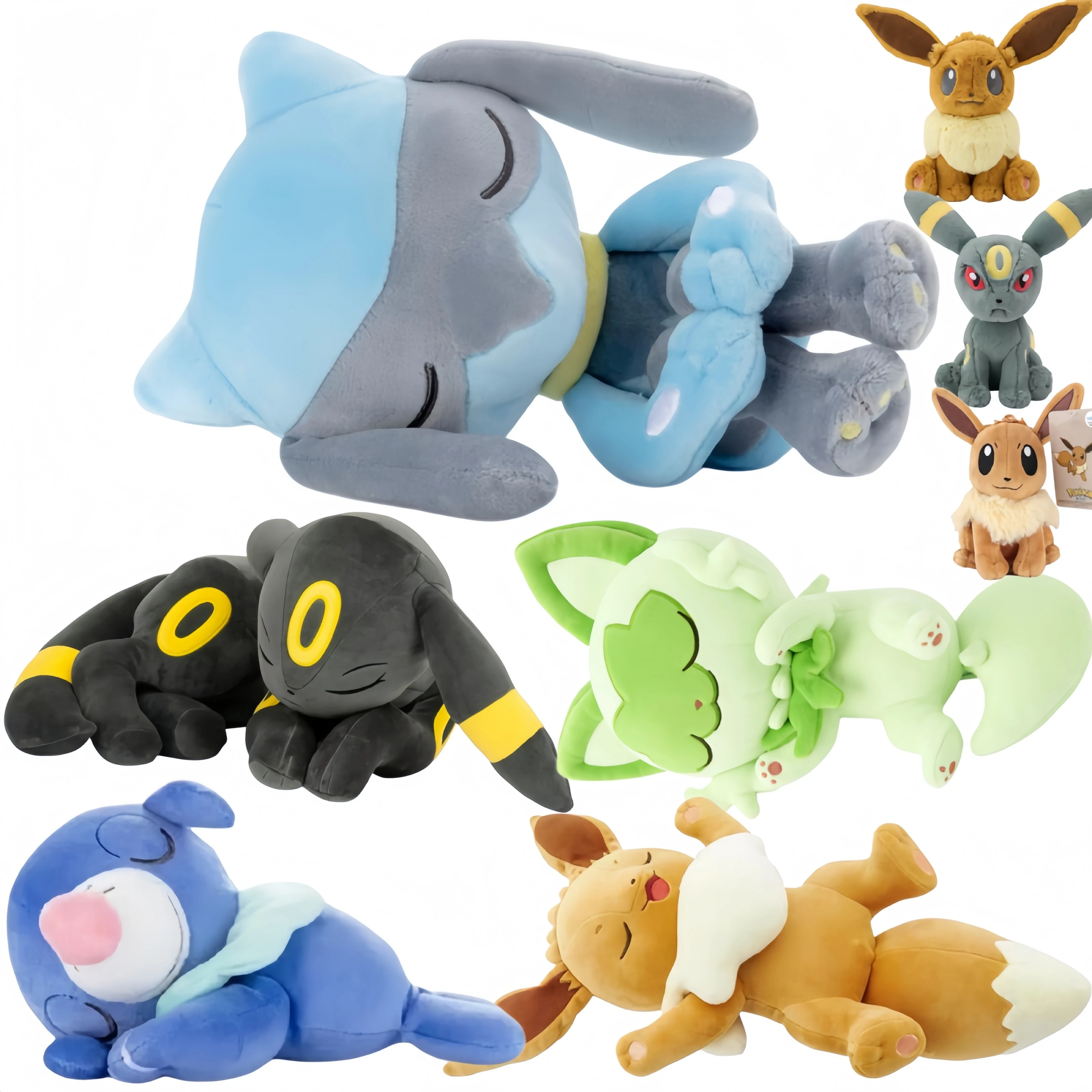 Big Size Plush Toys Umbreon Eevee Evoli Flareon Vaporeon Sylveon Charizard Piplup Popplio Riolu Sleep Plushies Collectible