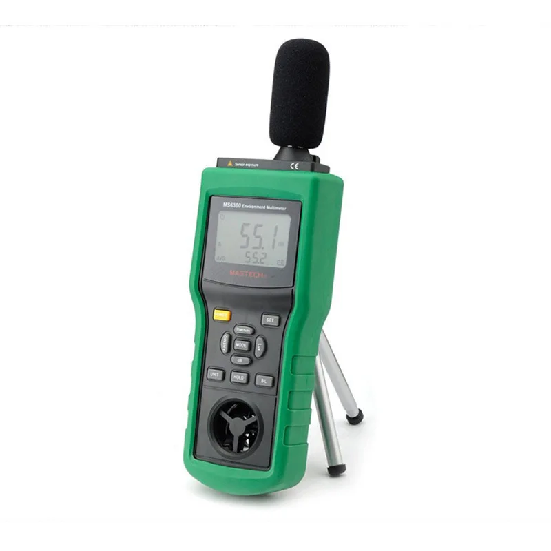 MASTECH MS6300 Environmental Detector Thermohygrometer Illuminance and Anemometer Noise Meter