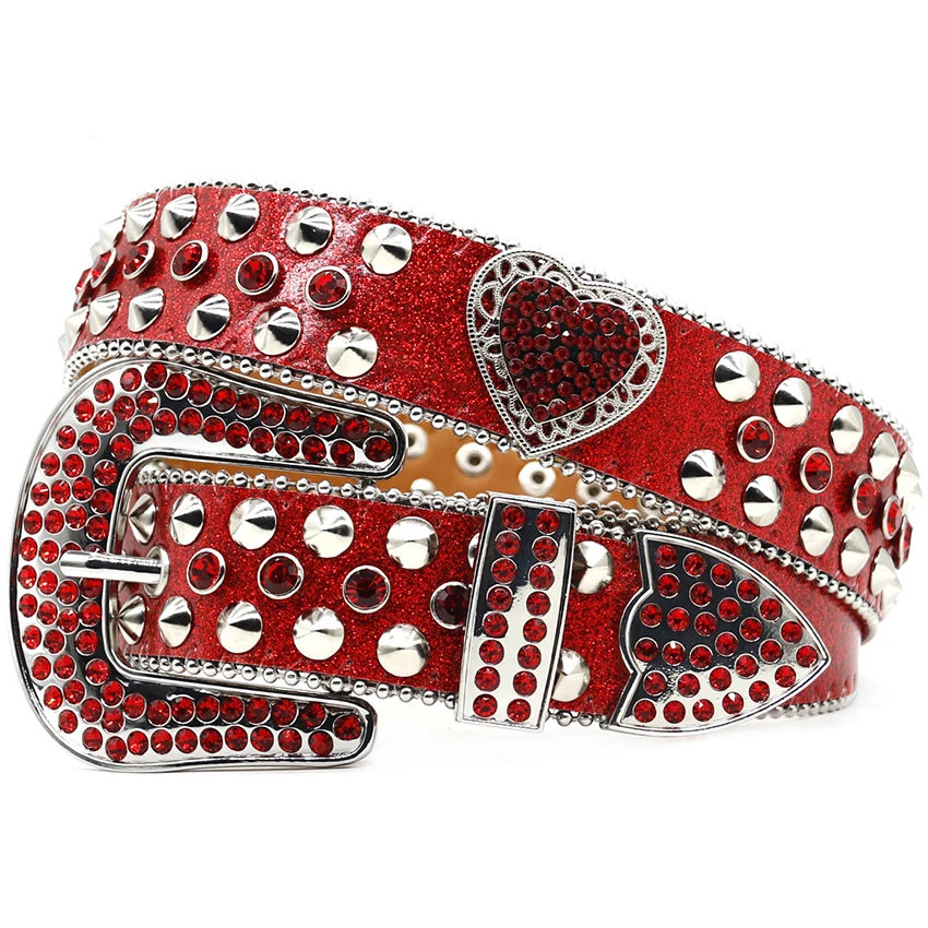 

men luxury fashion rivets belts rhinestone waist studded belt gothic punk dress womens soft leather diamond inlay strapon leash