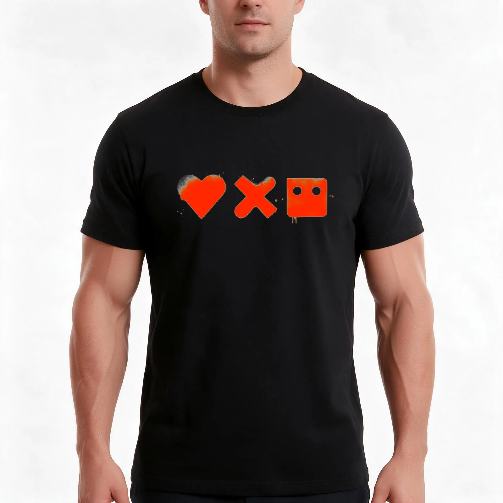 Love, Death & Robots Logo Horizontal T-Shirt, Summer Casual Cotton Tee, Oversized Streetwear Tops, Vintage Graphic Print