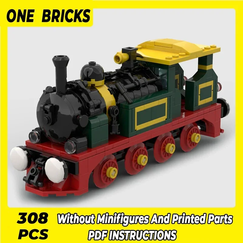 MOC-Blocos de Construção Modulares para Crianças, Tijolos Técnicos Moc, Modelo da Série de Carros, Locomotiva a Vapor, Brinquedos de Montagem DIY