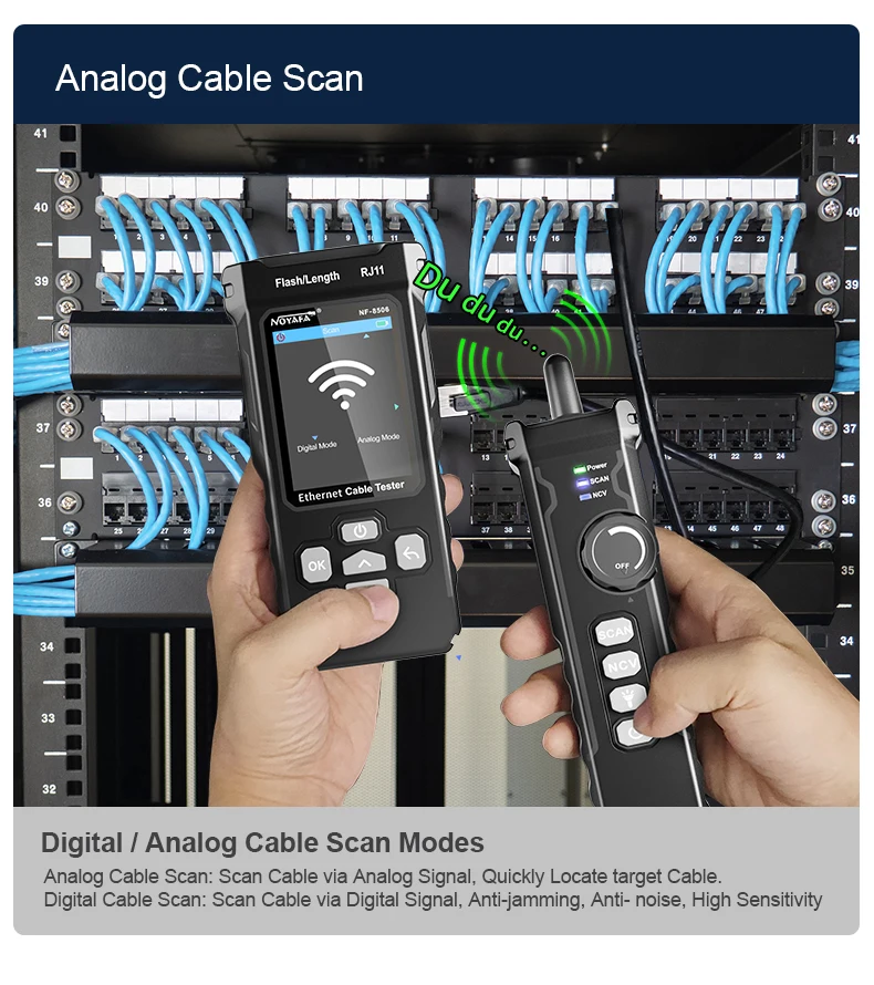 Traceur De Câble Réseau Komey NF-8506 – Testeur POE, Ping, Scan IP