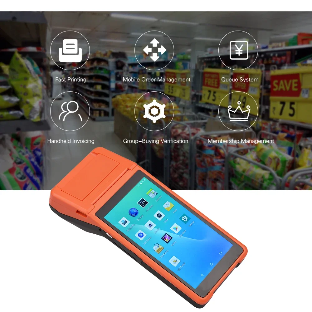 

All in One Handheld PDA Printer Smart POS Terminal Wireless Printers Intelligent Payment Terminal Function BT/ WiFi/ USB OTG/ 3G