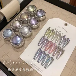 1box 1g  Aurora Gradient Magic Mirror Powder Nail Powder Electroplated Mirror Powder Nail Glitter Dust Nail Art Chrome Pigment