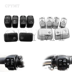 Motorcycle Hand Control Buttons Switch Housing Caps Cover Fit For Harley Dyna Fat Bob Softail XL 883 1200