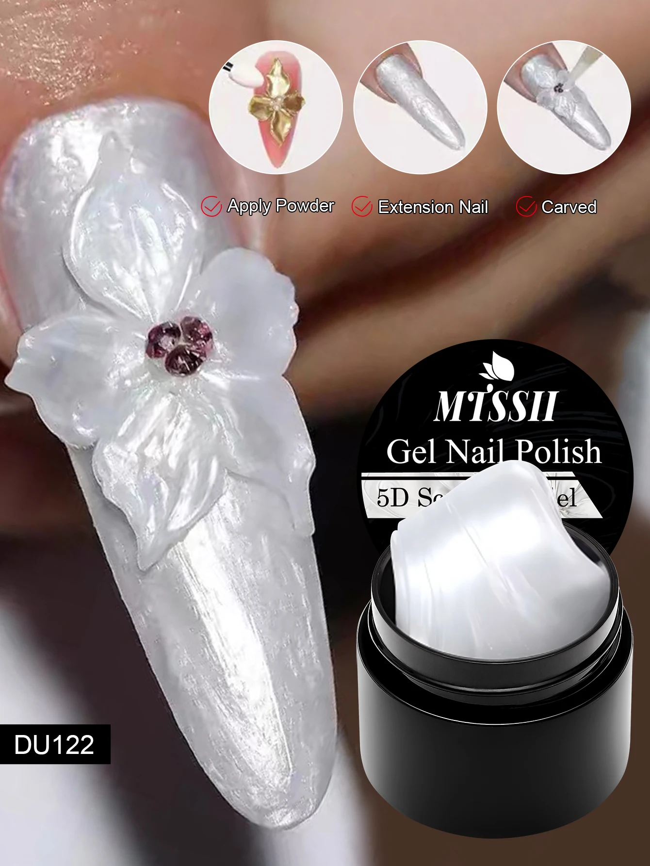 8 مللي/0.27fl.oz MTSSII 5D النحت هلام طلاء الأظافر تشكيل النحت نحت لا مسح معطف فوقي تعزيز لاصق هلام الغراء