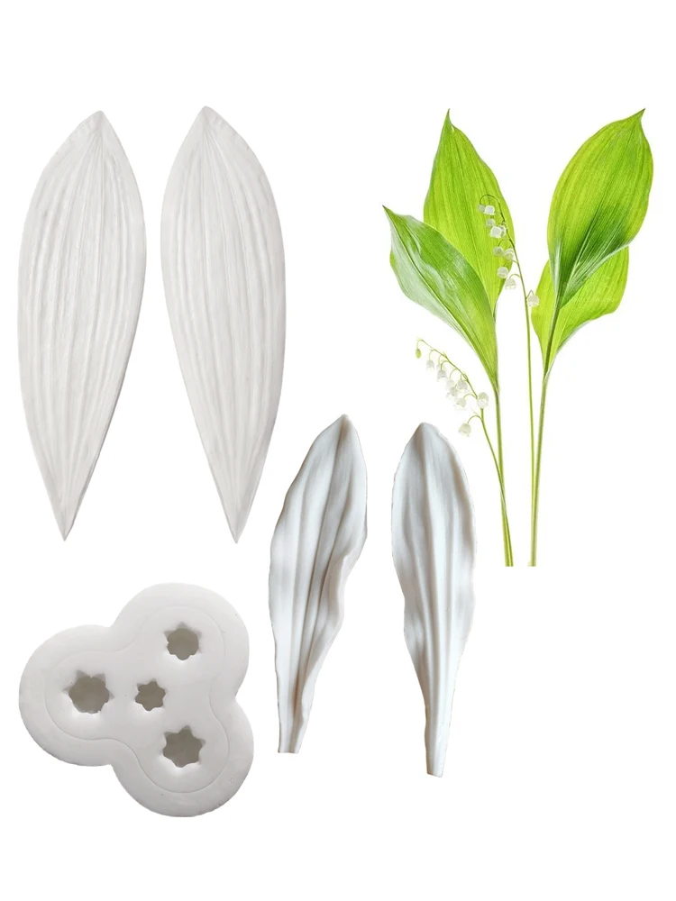 New Lilies of the valley Bakeware Tools Flower Silicone Moulds Fondant Gumpaste Sugar Clay Molds Cake Decoration Tools Wholesale