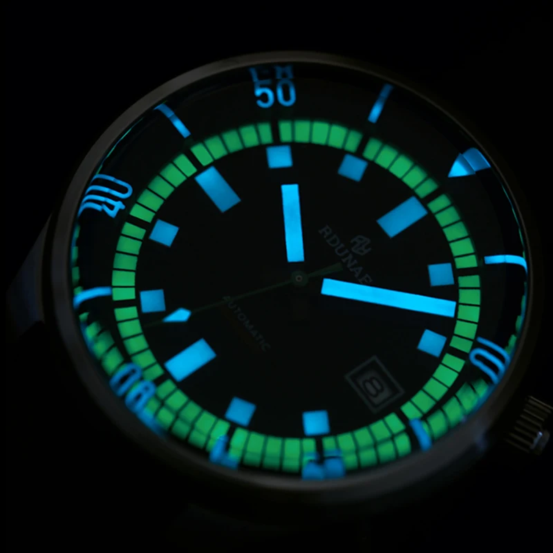 Rdunae Antique Men's Diving Mechanical Watch R3 Luxury Fashion Sapphire Glass Nh35A Movement Automatic Stainless Steel Watch