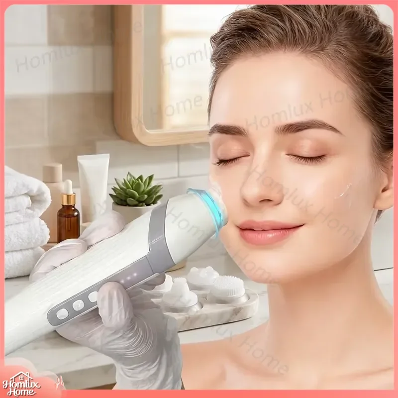 Rechargeable LED Light Therapy Facial Device with Vibration for Anti Wrinkle Skin Care Face Lifting and Beauty Treatment