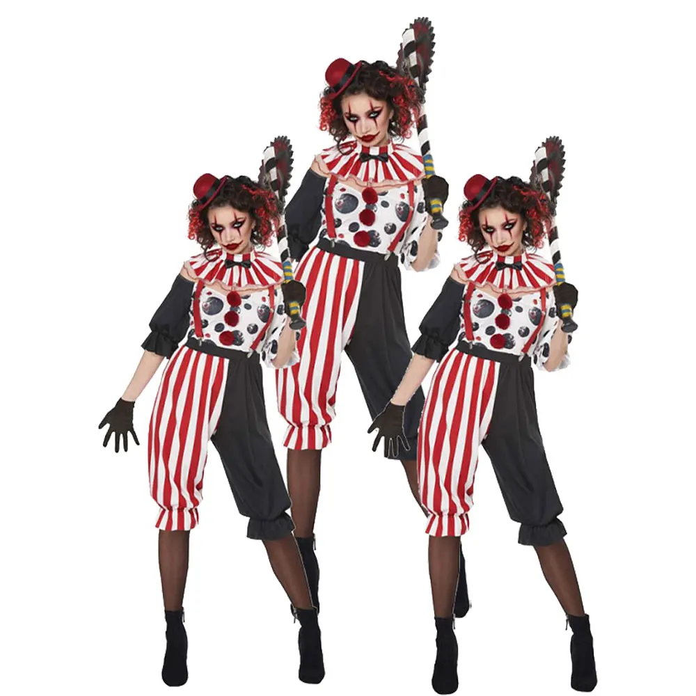

Halloween Carnival Party Funny Circus Clowns Cosplay Costume Women Masquerade Horror Clown Evil Vampire Fancy Dress