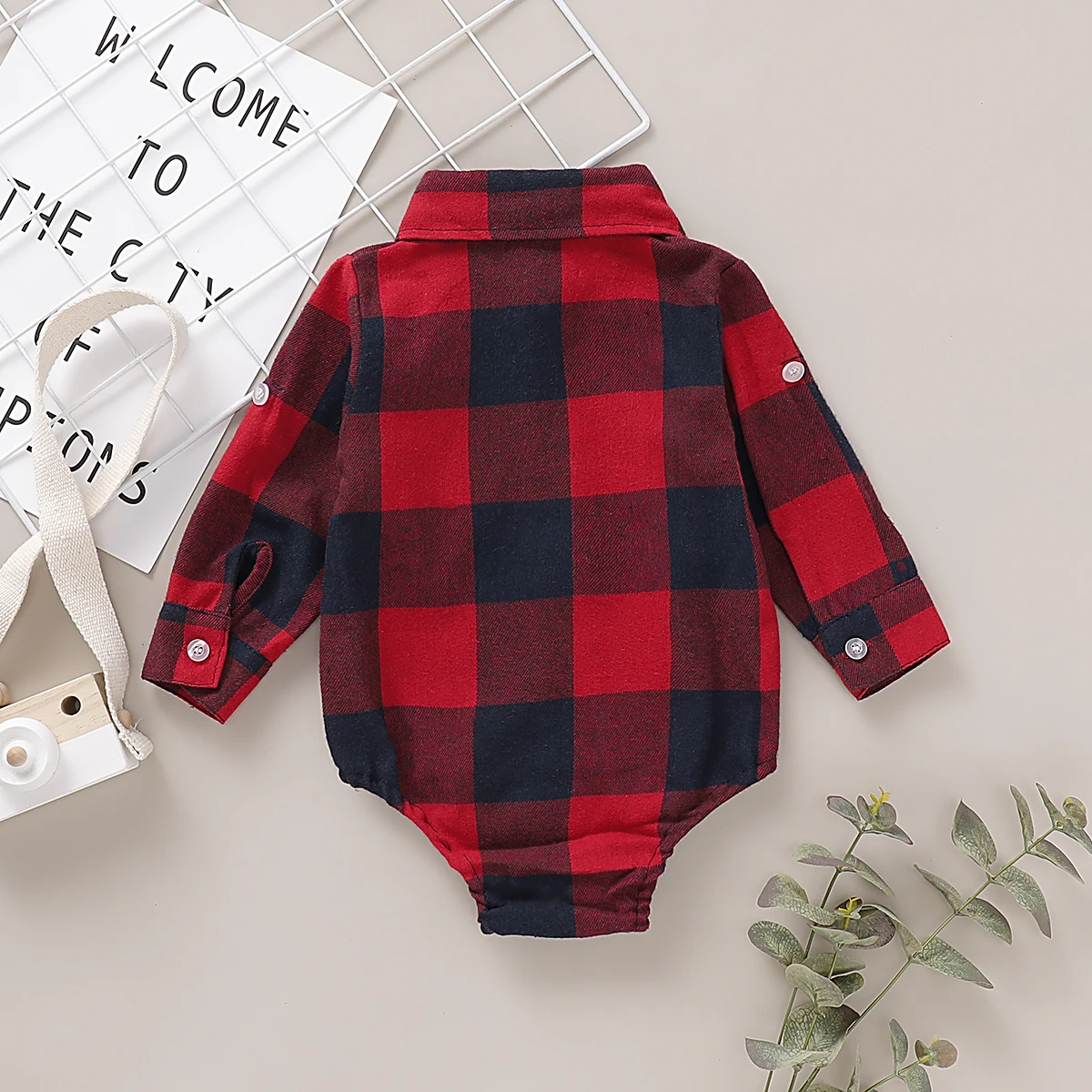 Winter Infant  Baby Boys Formal  Dress Long  Sleeve  Lattice  Shirt  Button  Up One-Piece Romper   Jumpsuit  Wedding Party 0-24M