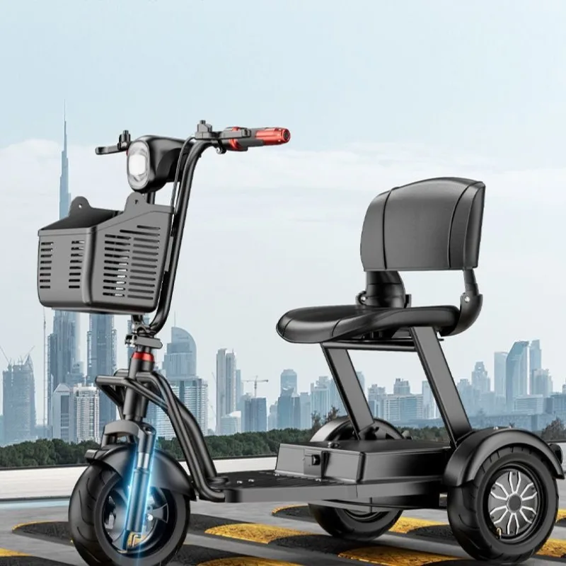Foldable Electric Tricycle Lightweight Household Scooter For Elderly Parent Child Shopping Daily Short Distance Travel