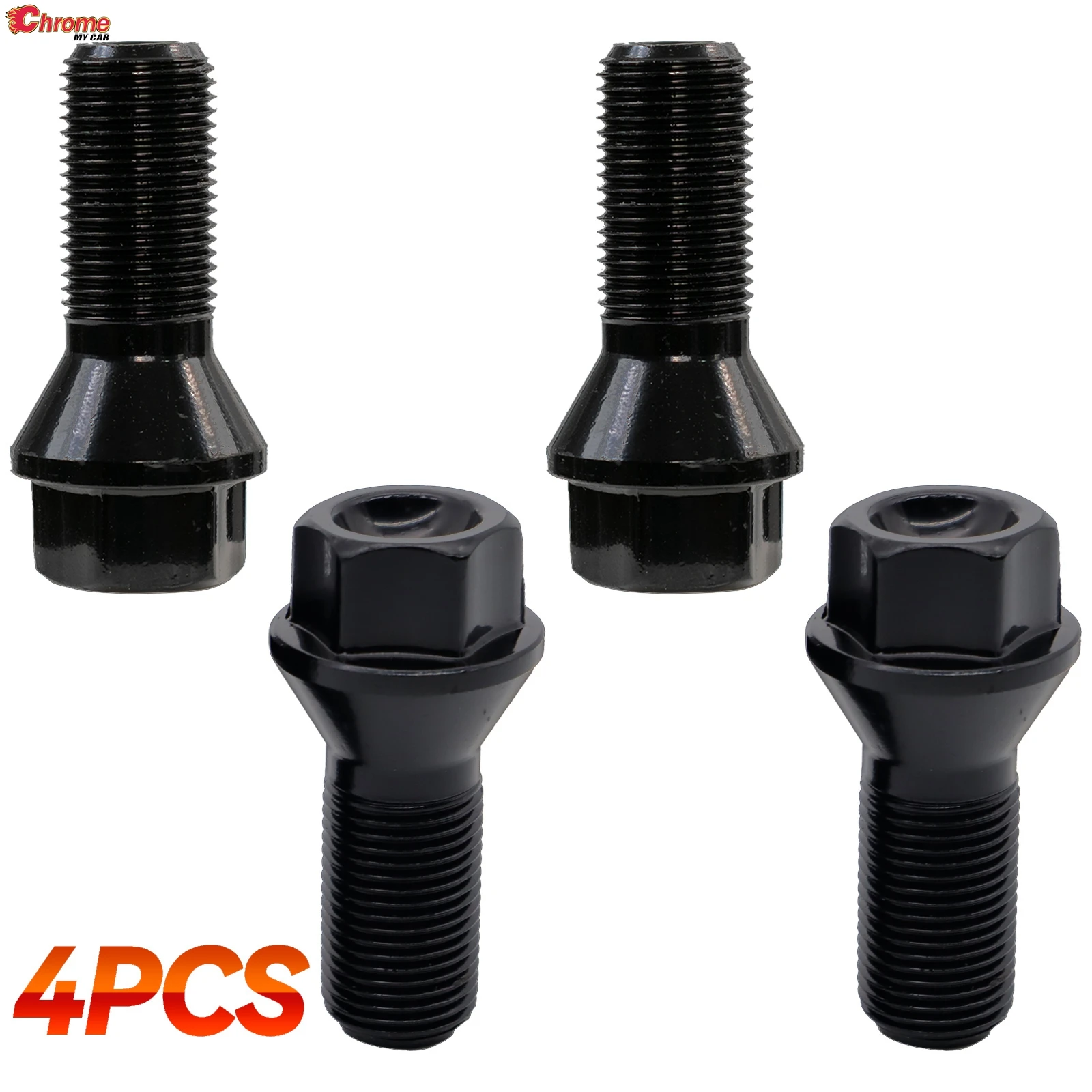 4x Car Black Wheel Bolts Lug Nuts Tire Hub Parts 36136774896 For BMW F20 F21 F22 F23 F30 F32 F10 F11 F12 F25 E70 E71 M14x1.25mm