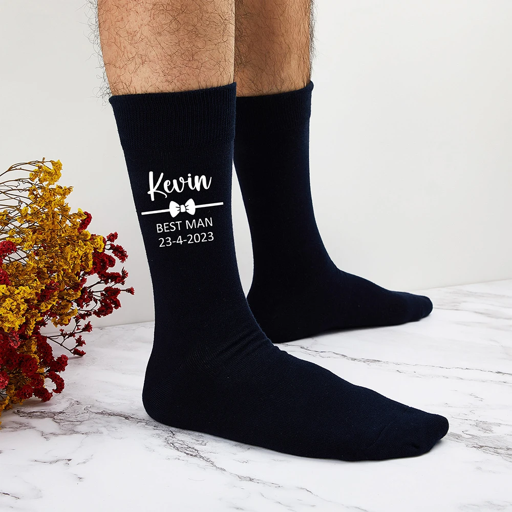 Personalized Custom Men\'s Long Socks Men\'s Deodorant Socks Fall Winter Long Tube Cotton Socks Wedding Party Gifts