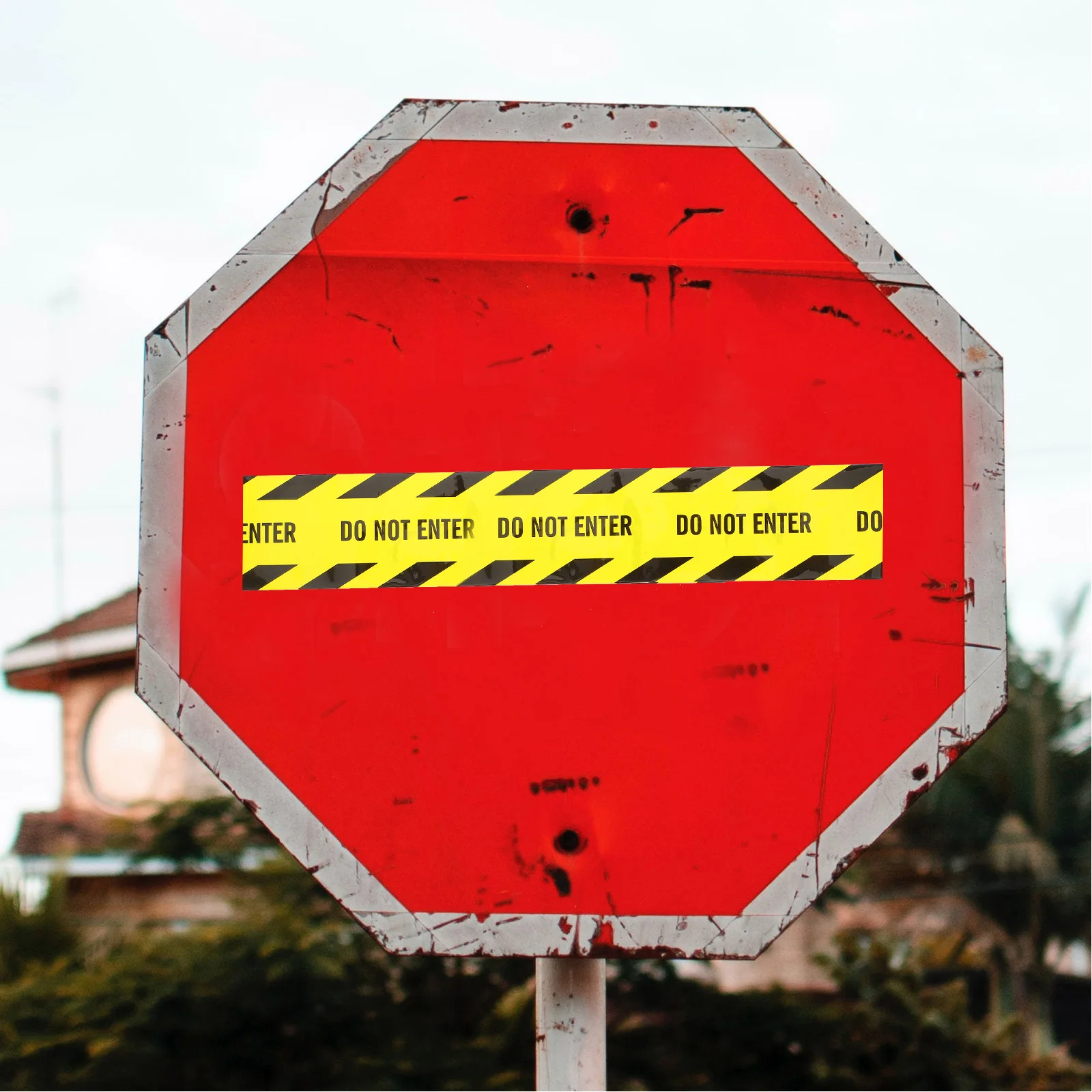 

Identification Tape Lawn Warning Hallowwen Decoration Caution Adhesive Stickers Halloween Decorations Scary Concrete