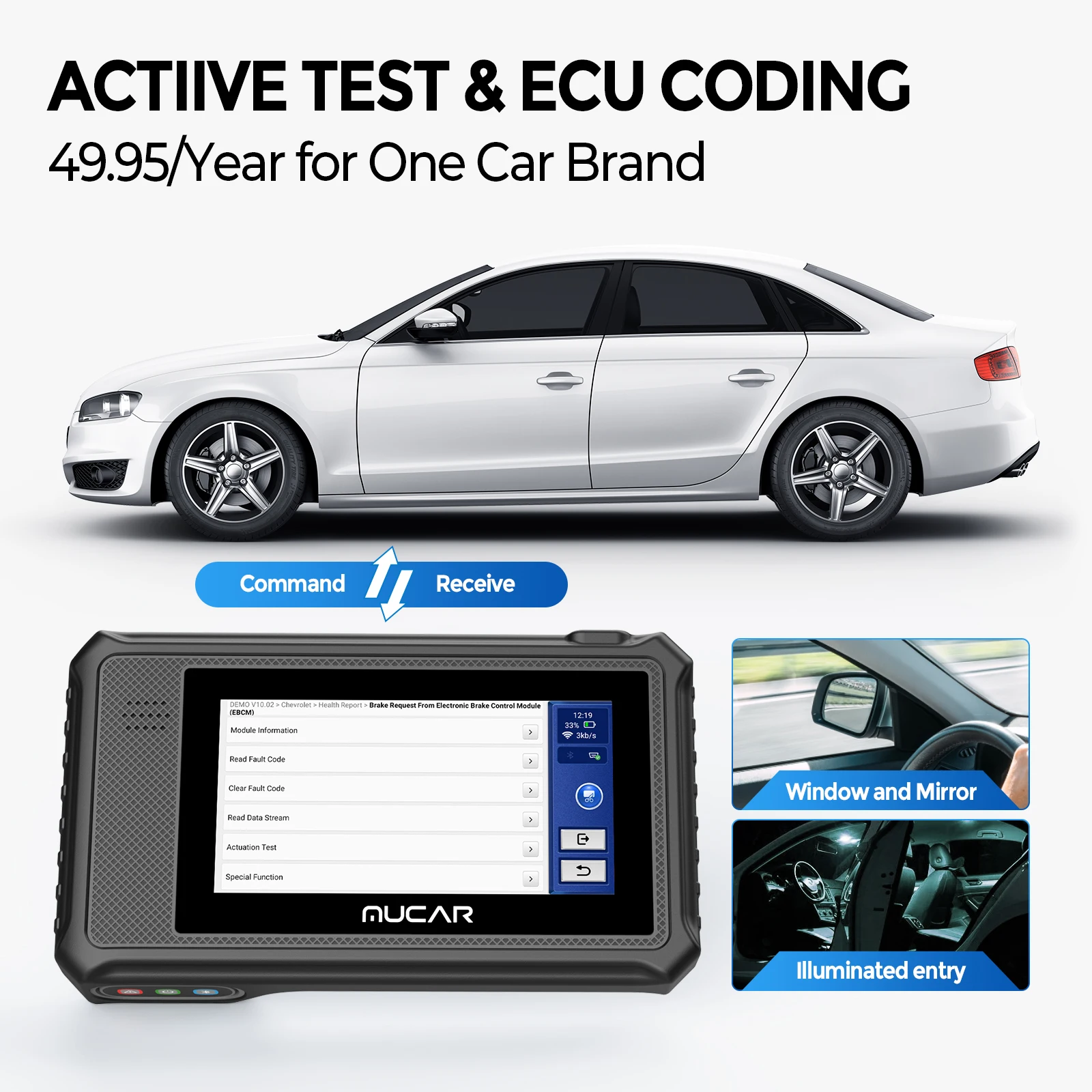 MUCAR-Outil de Diagnostic Automobile VO6 OBD2, Lecteur de Code, Programmeur de Clé, Vin existent avec 28 + Réinitialisation, Test Actif Canonique