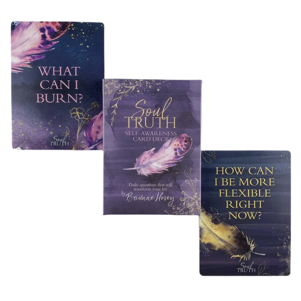 Soul Truth Self-Awareness Oracle Card Deck Daily Questions That Will Transform Your Life Past Life Green Witch Game Deck