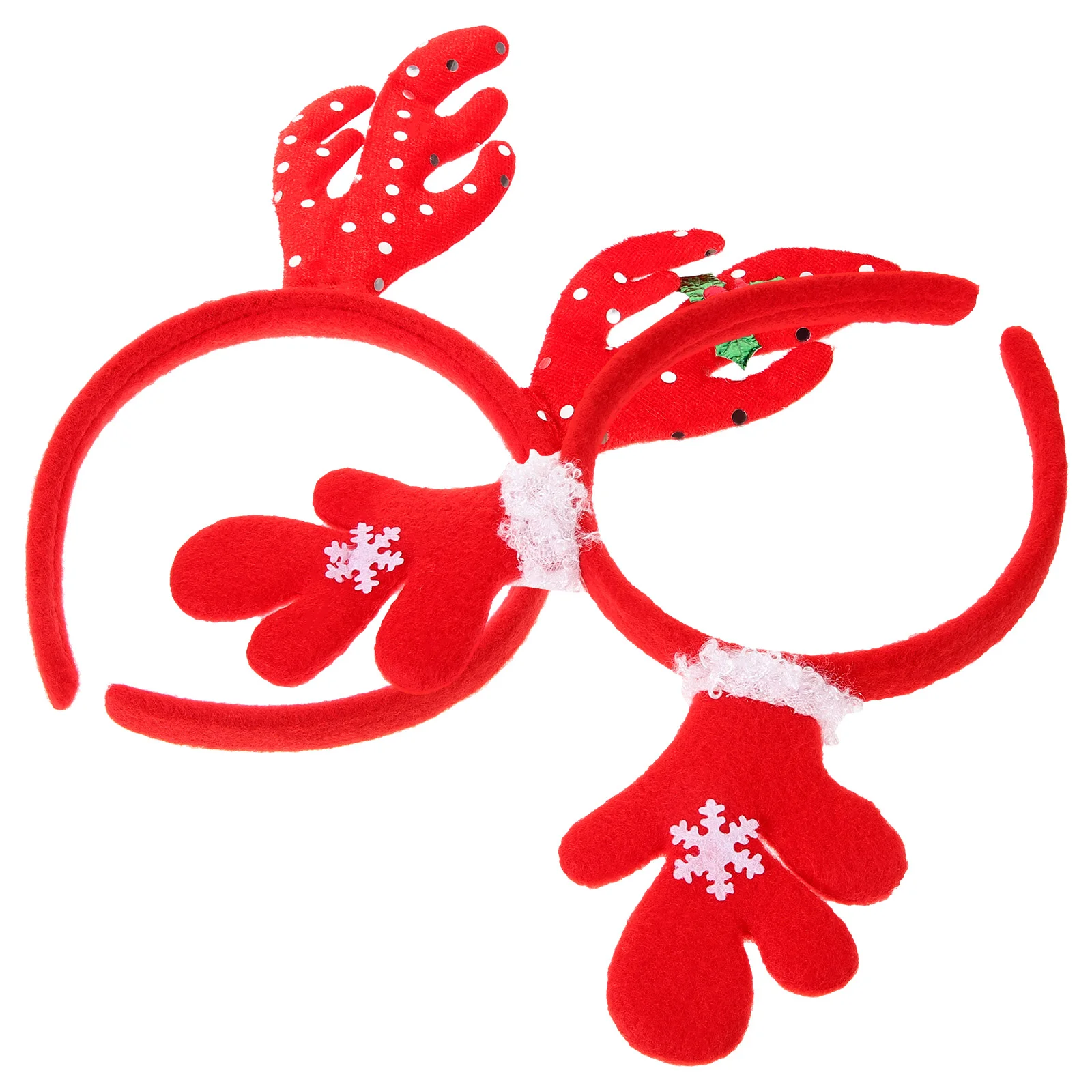 

2 Pcs Christmas Decoration Headband Antler Hair Hoop Antlers Instant Cheer Sequins