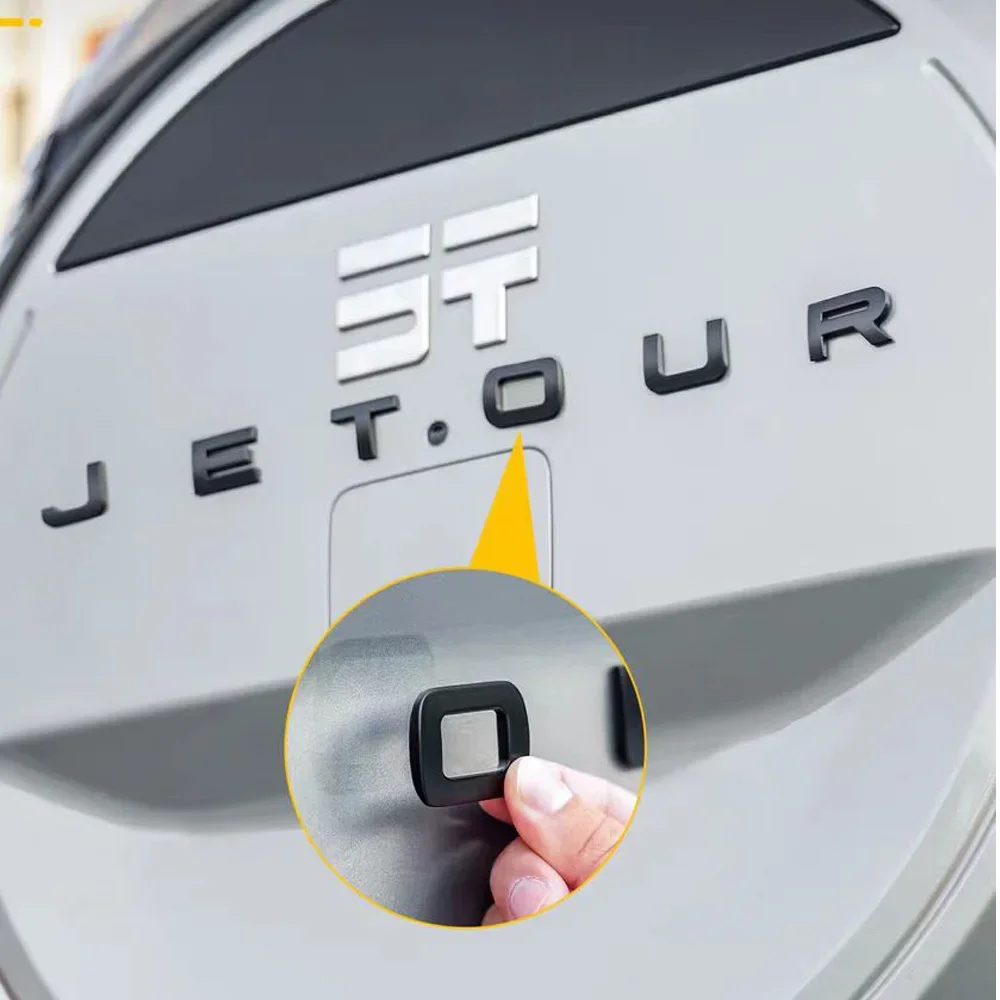 For Jetour G700 2025 2026 Car Logo Metal Letter Labe Machine Cover Spare Tire Cover Personalized Decoration Label Modified