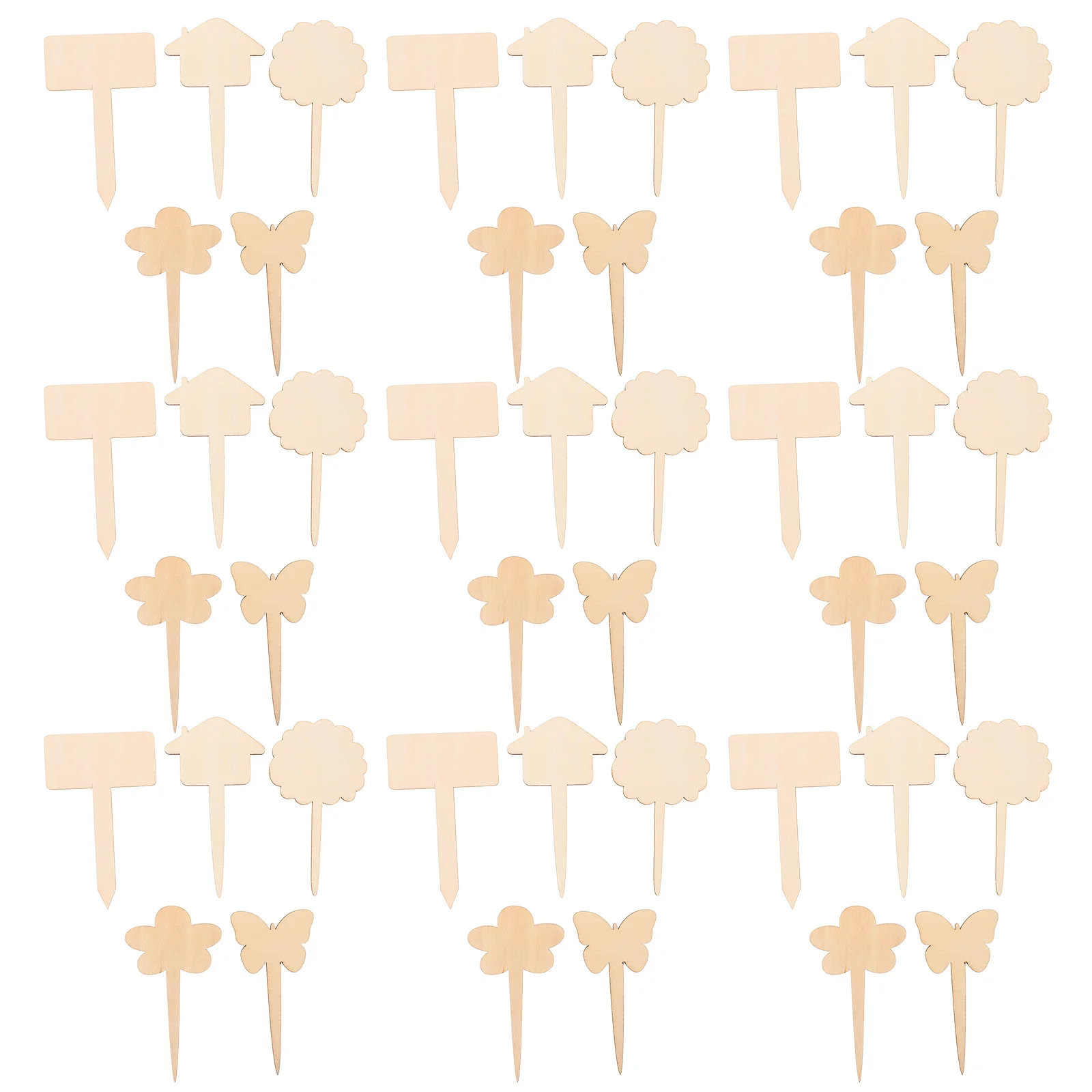 

50Pcs Wooden Plant Stakes Garden Markers Waterproof DIY Design Easy to Insert for Herb Succulent Flower Potted Greenery Outdoor
