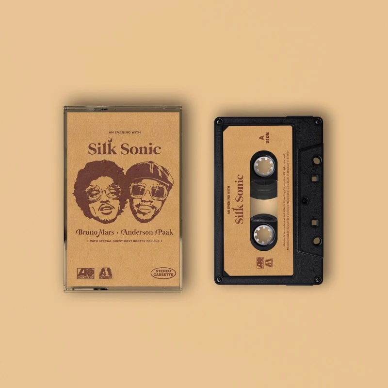 Rap Silk Sonic Bruno Mars Anderson Paak Music Tape An Evening with Silk Sonic Album Cassettes Cosplay Walkman Soundtracks Box