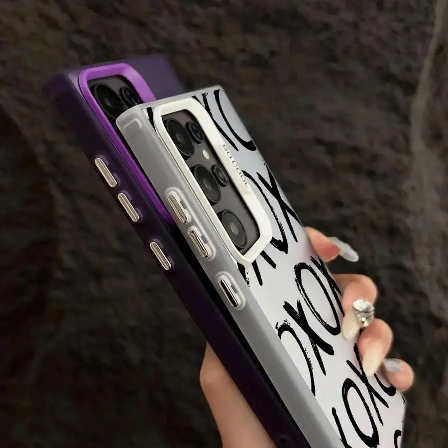 حافظة لهاتف سامسونج جالاكسي S25 Plus S24Ultra Note 20 Ultra S21 S24 FE S22 Ultra S25 S23 S20 FE حروف ممتعة XX #4