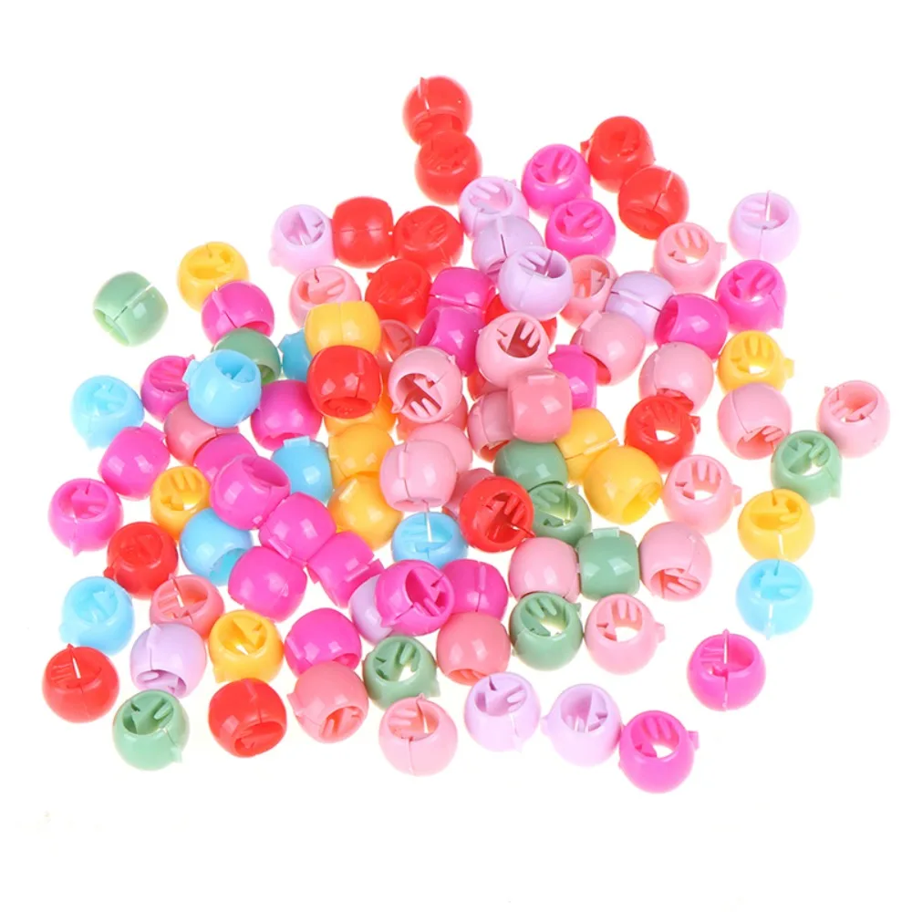 40 pz/set Decor Plastic Mix perline colorate per capelli Mini Hollow Girls Buckle forcine strumento per lo styling dei capelli quotidiano