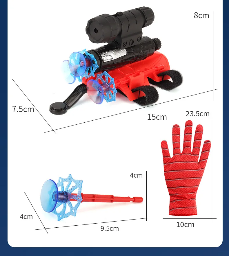 Spiderman black technology kids toys spider silk launcher hero silk glove boy soft bullet gun can launch creative birthday gif