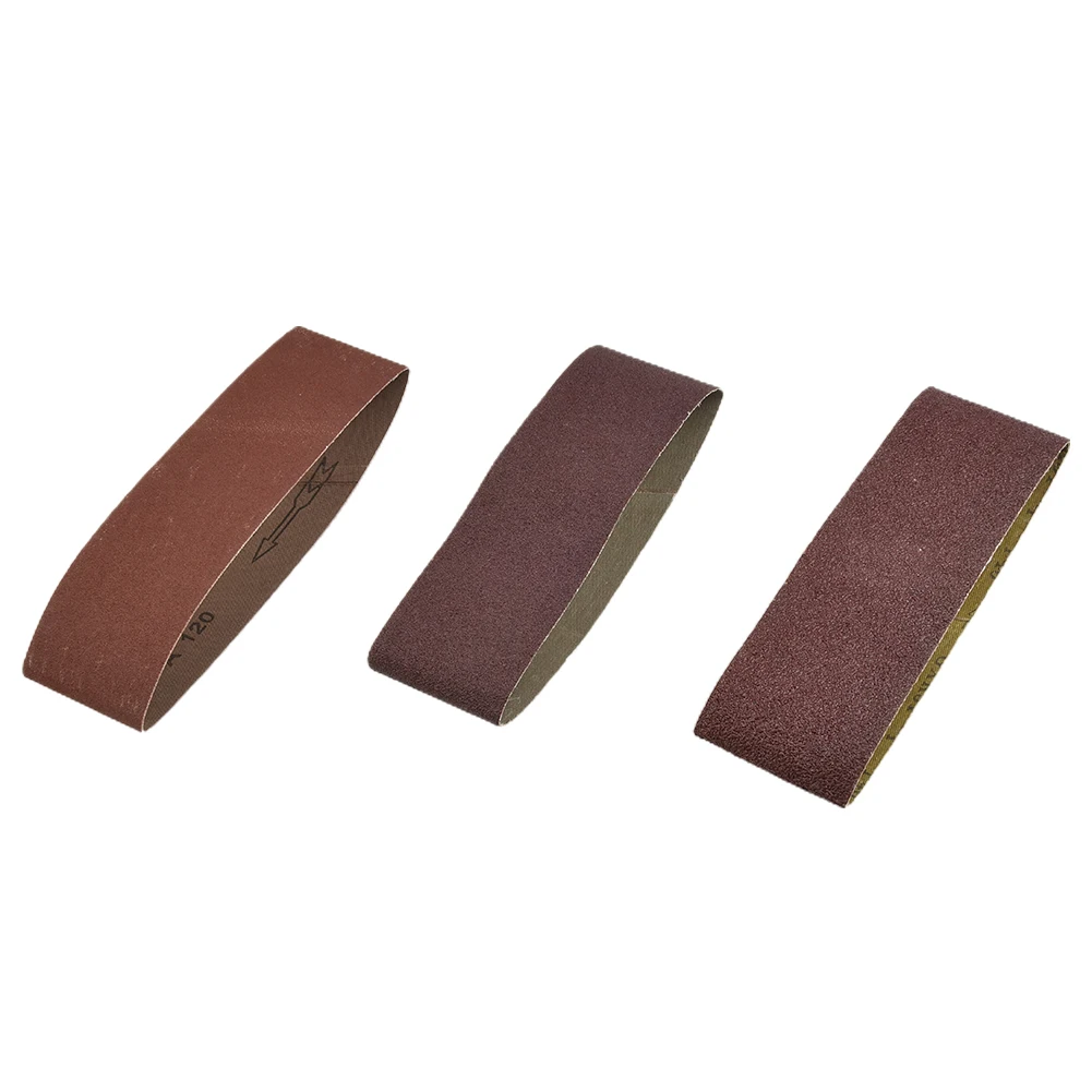 3pcs 76*533mm 3*21 Inches Alumina Sand Abrasive Belt 40/80/120 Grit Grinding Sanding Belts Plywood, Particleboard