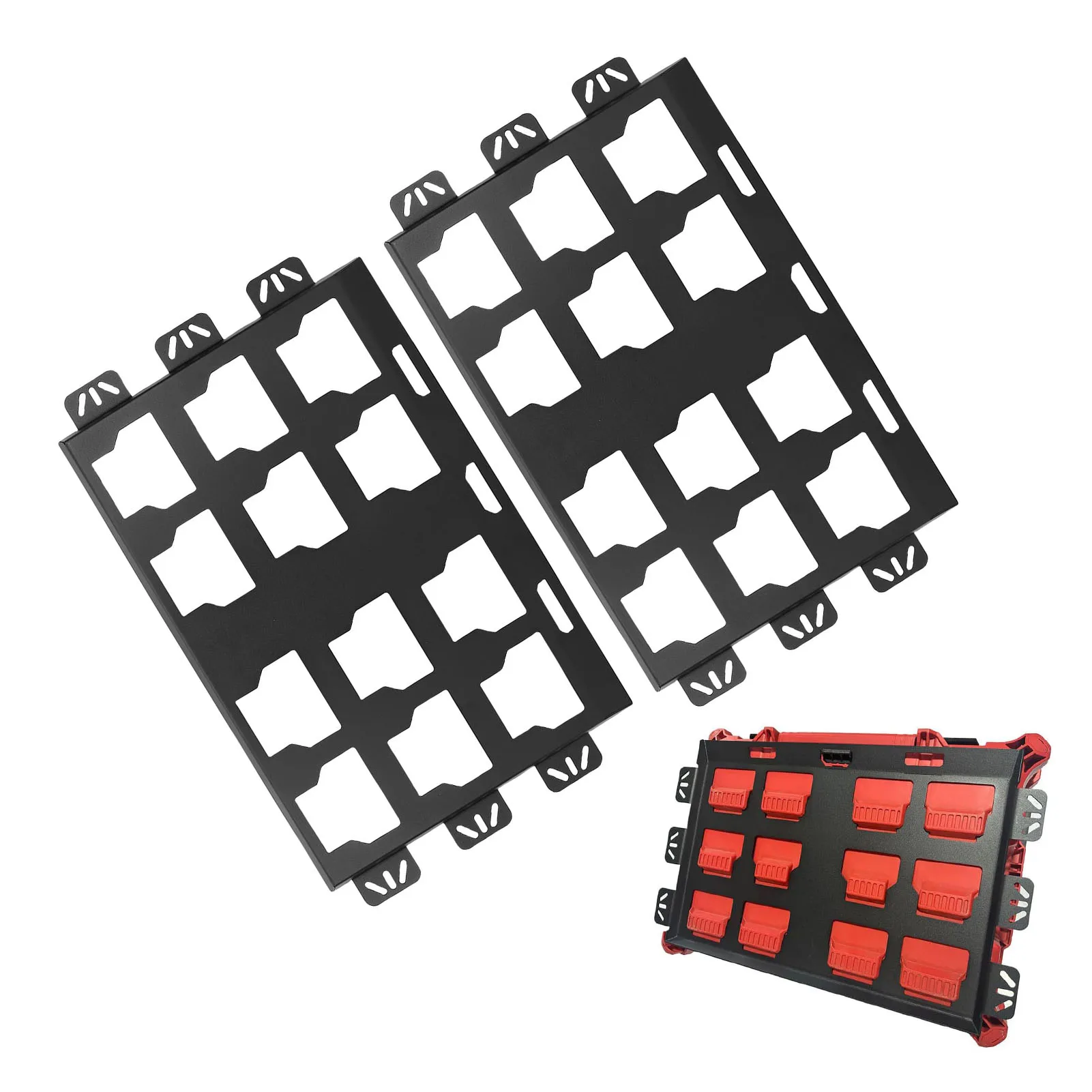 2Pcs Toolbox Mounting Plate Suitable for Packout Toolbox Wall Or Floor Mount Metal Mounting Base