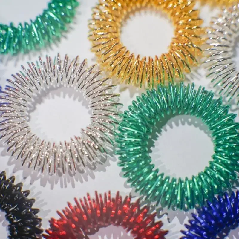 Finger Massager Spring Spiky Sensory Finger Spring Rings Relief Stress And Anxiety Finger Toys Finger Lose Weight