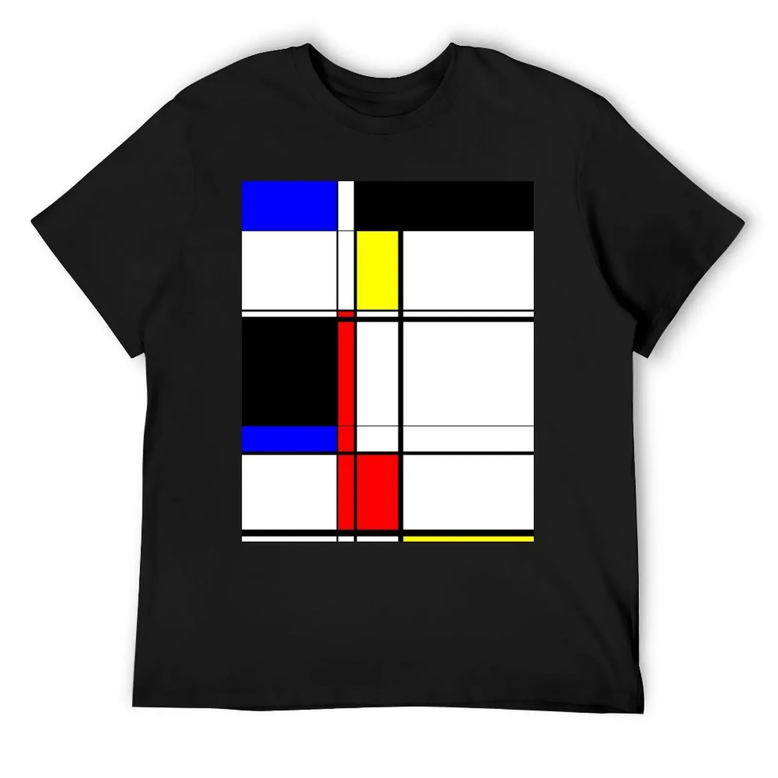 Mondrian Inspired Color Block T-Shirt vintage clothes tops big and tall t shirts for men