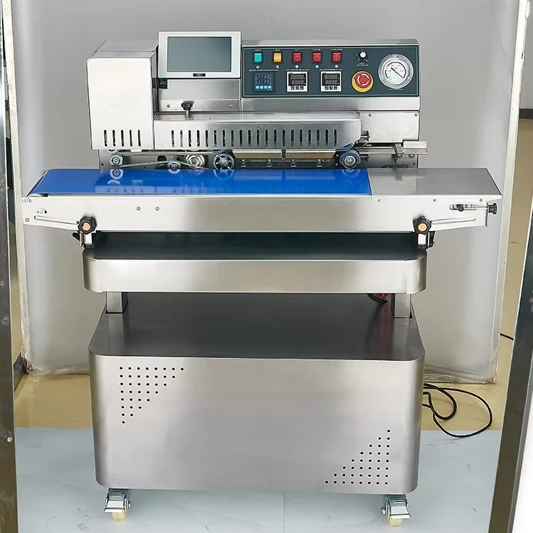 Professional Continuous  Plastic Bag Heat Sealing Vacuum &nitrogen Filling & Ink Jet Printing 3 in 1 Sealing Machine FPM1000NV/S