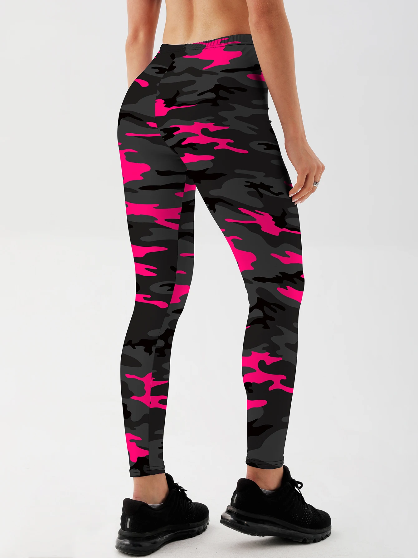 Leggings mimetici da donna alla moda per il Fitness Leggings da palestra a vita alta Push Up Leggings blu navy da donna