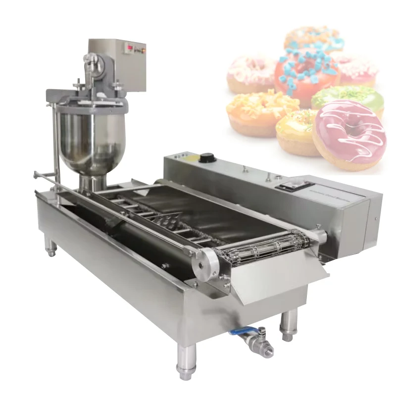 7L 2-Row Automatic Donut Making Machine Auto Doughnut Maker Hopper with 3 Sizes Molds Fryer Kitchen Appliances Commercial