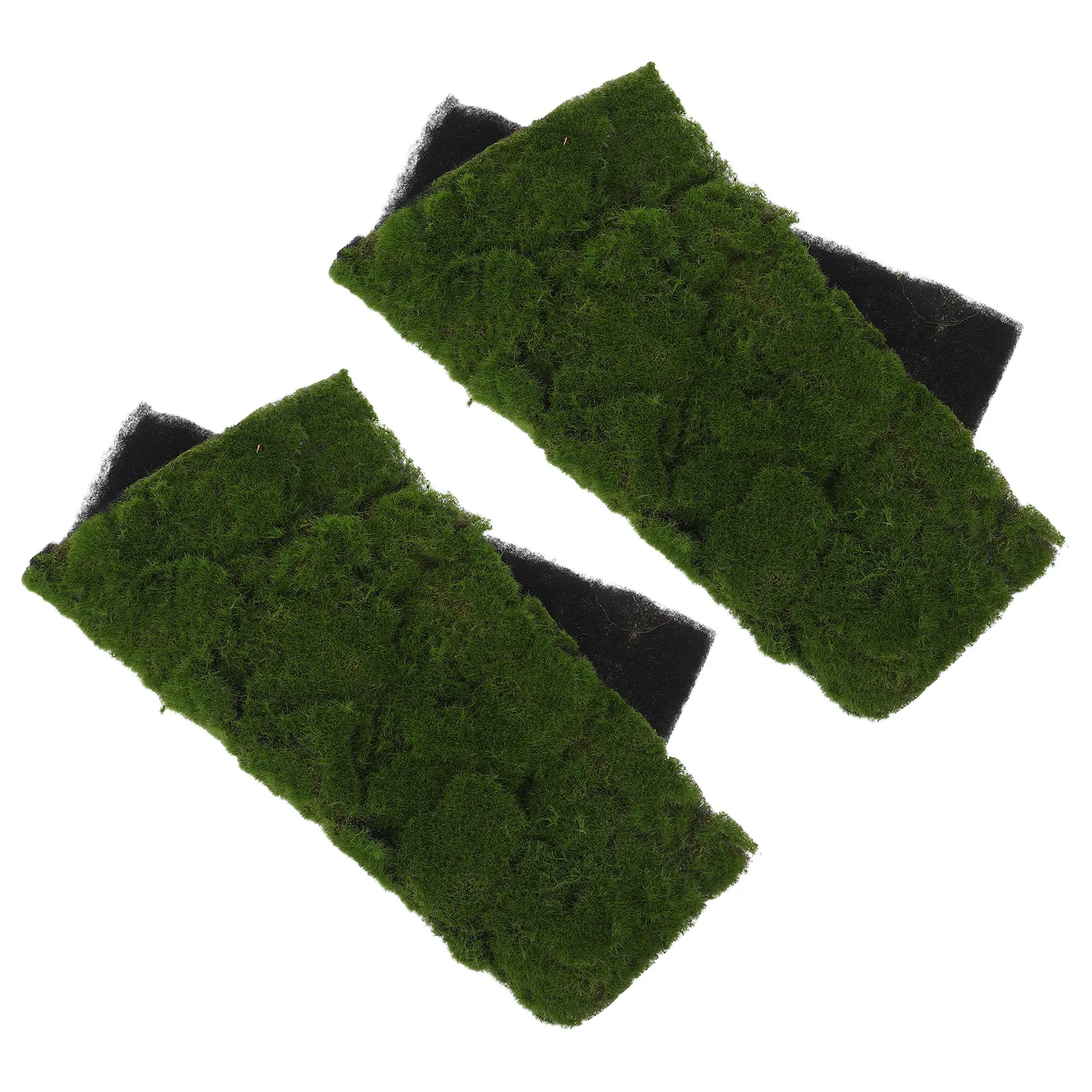 2Pcs Simulation Moss Mat Fake Grass Rug Artificial Turf Lawn Carpet 11.81 Inch for Wedding Home Backyard Balcony Indoor Outdoor