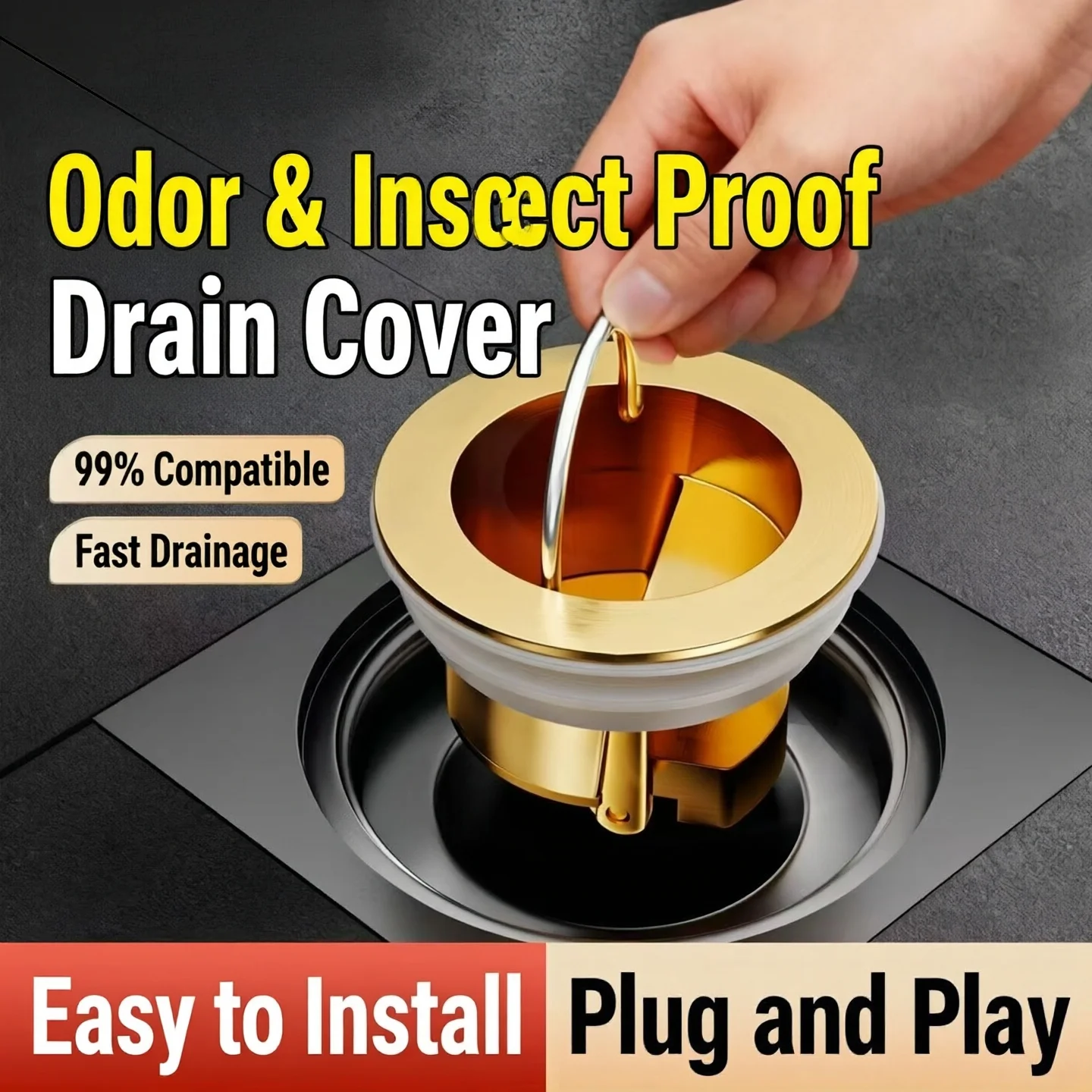Anti-Odor Floor Drain Core, All-Copper Inner Core, Anti-Insect & Anti-Backflow, Universal for Bathroom & Toilet, Sewer Deodorant