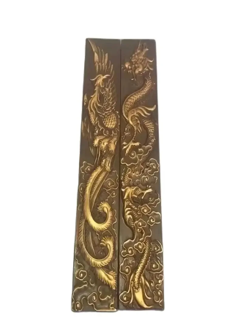 

Embossed Dragon and Phoenix Auspicious Purple Copper Plating Calligraphy, Painting, Weighing, Calligraphy, and Decoration Orname