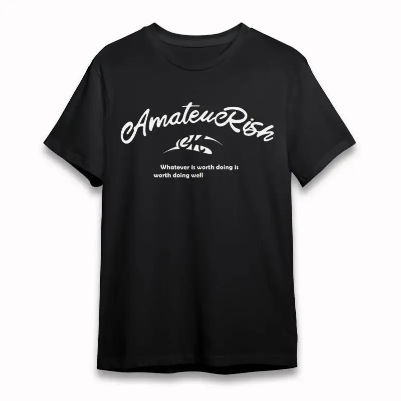 Men'S T Shirt With Amateurish Black 100 Cotton Summer Usa