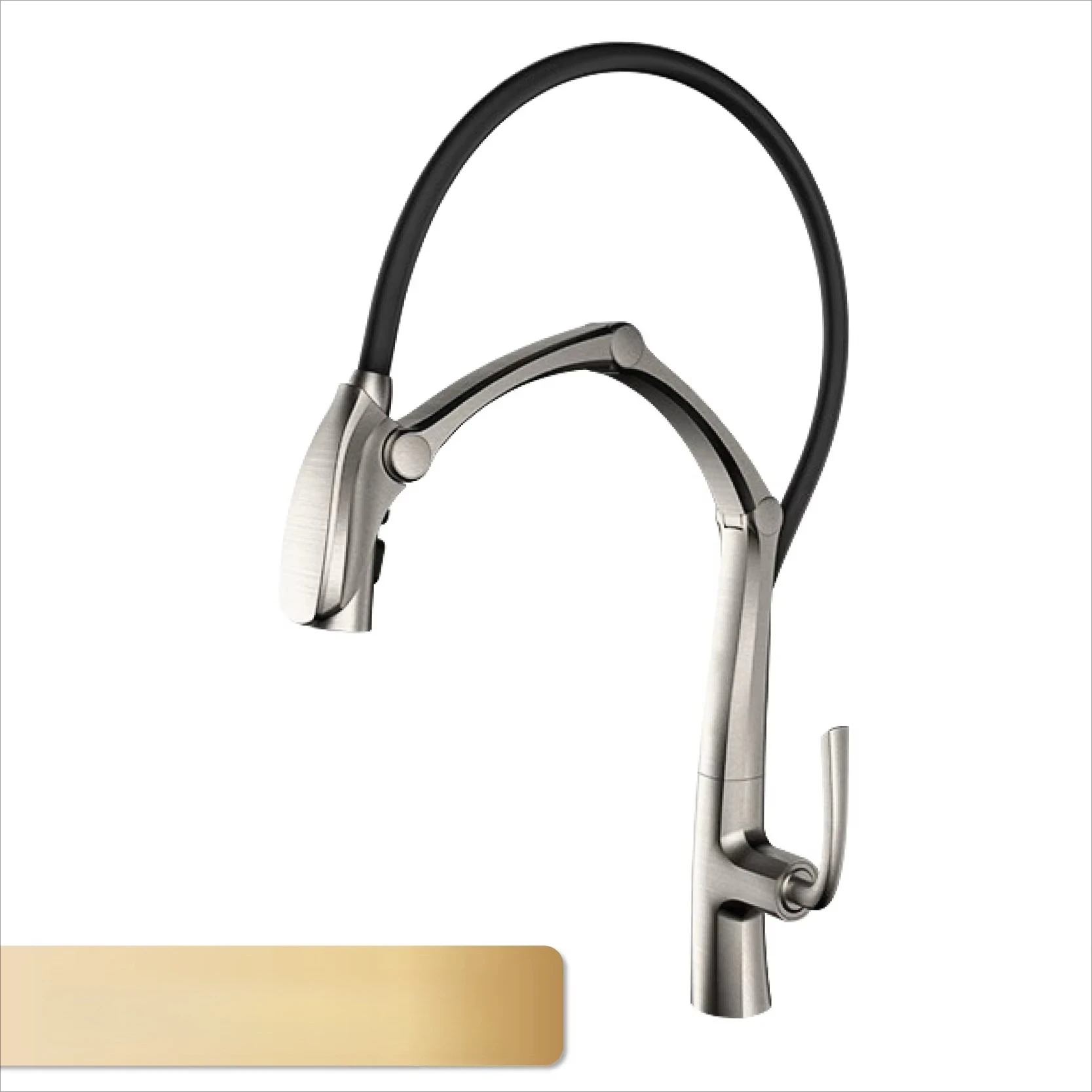 Luxury Brass LED Display Kitchen Faucet，Touchless Sensor Pull-Out 3-Function SinK Mixer