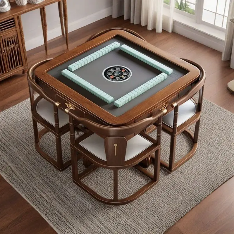 Chinese mahjong table household automatic electric multi-function mahjong machine tea table integrated mute
