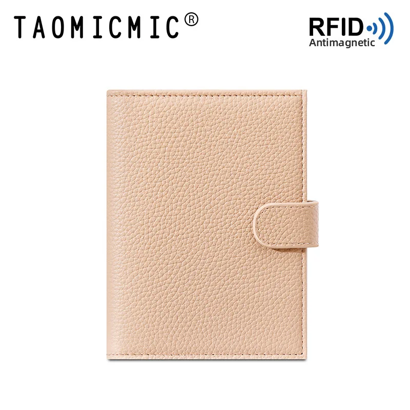 LadiesLeather Passport Holder RFID Anti-Theft High Capacity Storage for Documents Tickets with Wallet Feature for International