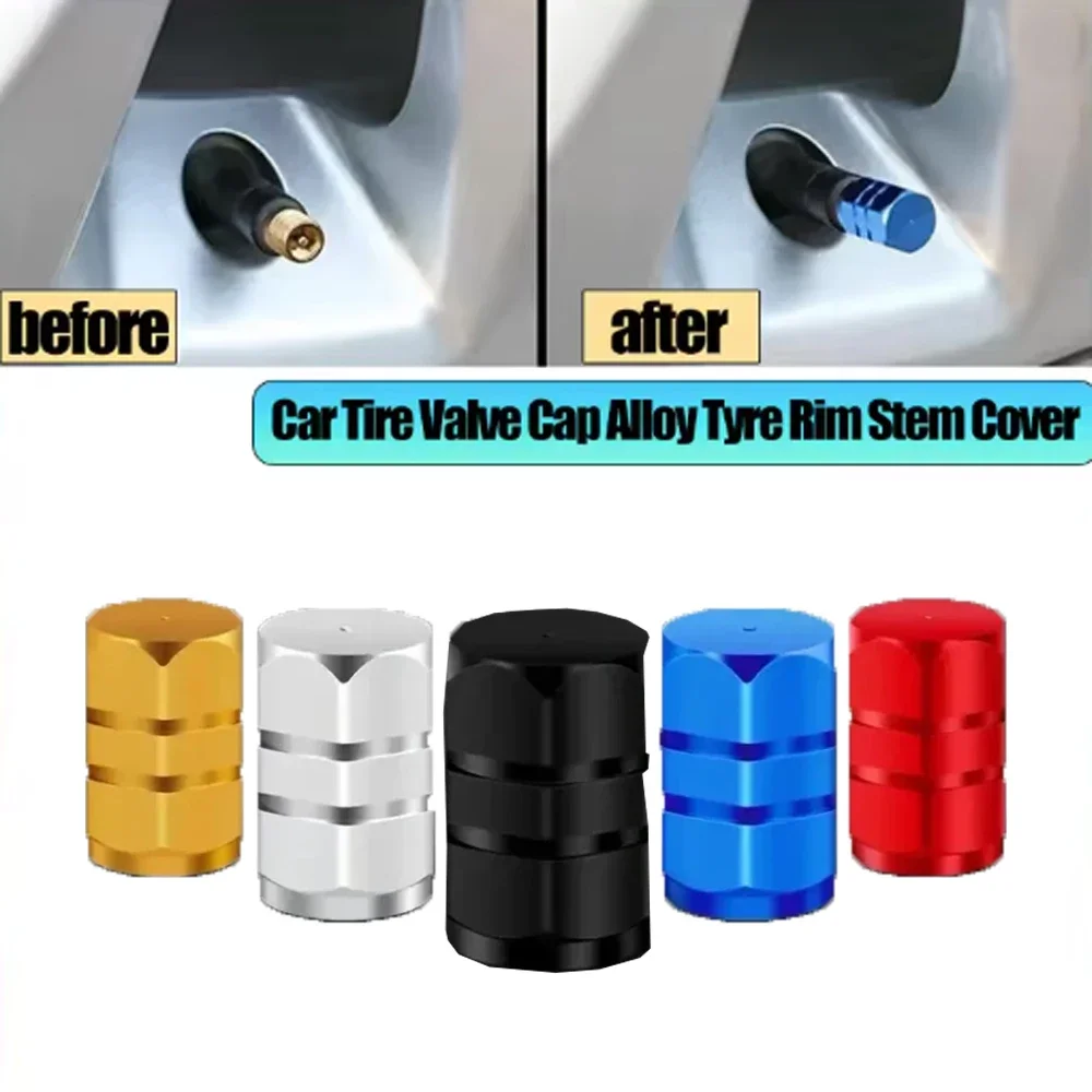 

Aluminum Car Tire Valve Cap Alloy Tyre Rim Stem Cover Tire Wheel Stem Air Valve Caps Automobile Motorcycle Dustproof Cap